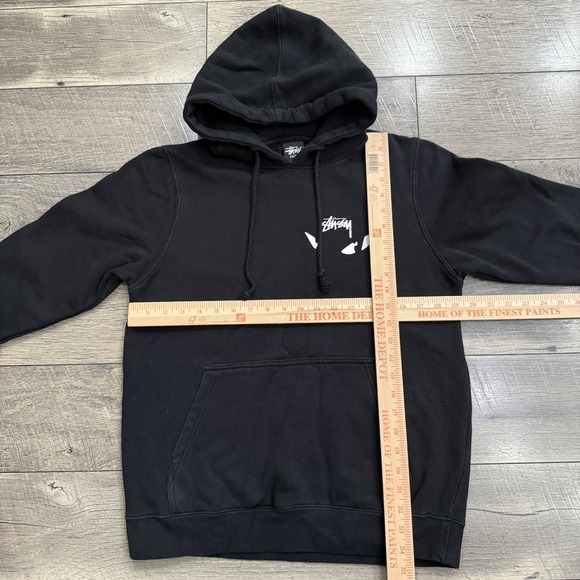 VTG Stussy XV Collab Hoodie Rare Y2K Multi Hit Graphic Back Print USA Mens Sz S - Picture 3 of 13